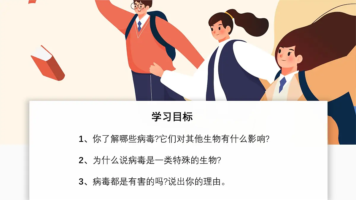 济南版生物(2024)七年级上册 2.3.1 病毒是没有细胞结构的生物 课件第2页