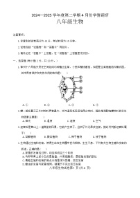 安徽省蚌埠市怀远县2024-2025学年八年级下学期4月期中生物试题