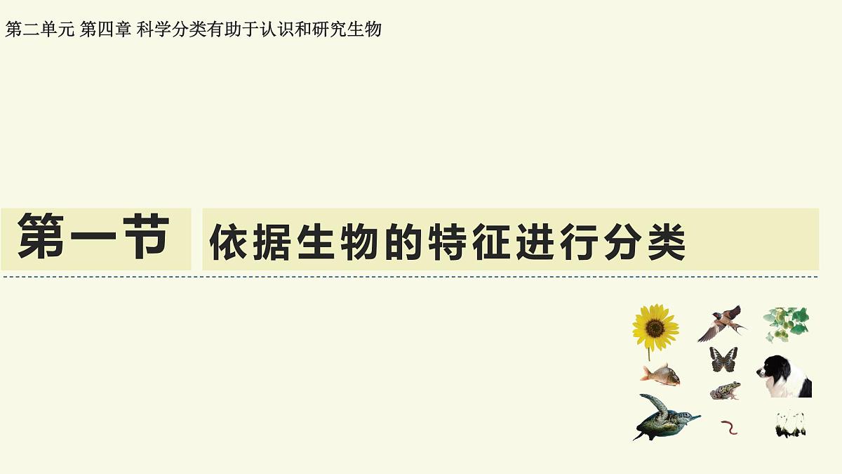 2.4.1依据生物的特征进行分类(教学课件)——初中生物学济南版(2024)七年级上册第1页
