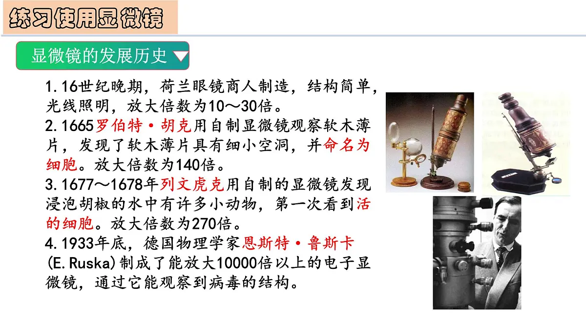 1.2.1 细胞 第1课时 显微镜的使用(教学课件)-2025-2026学年七年级生物上册(北京版2024)第6页
