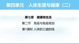 人教版（2024）八年級(jí)生物上冊(cè)課件 第四單元 第七章 第二節(jié) 第一課時(shí) 人體的三道防線