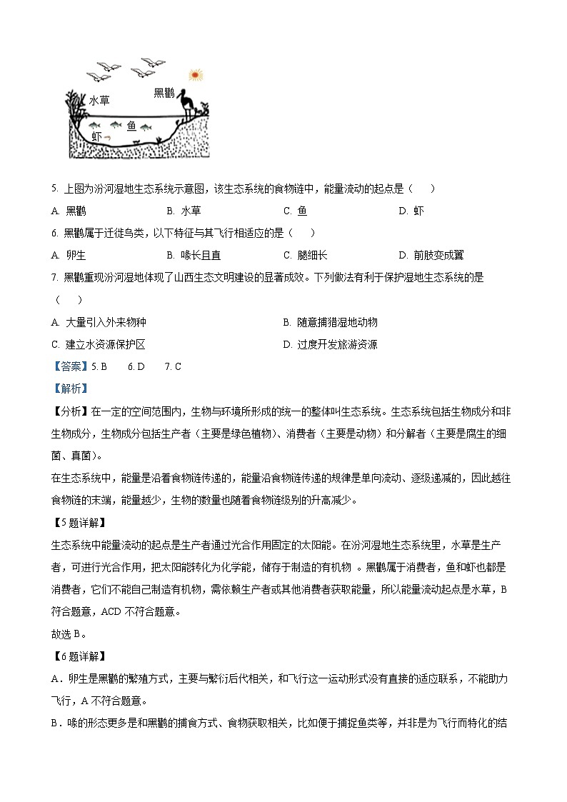 2025年山西省中考生物真题(解析版)第3页