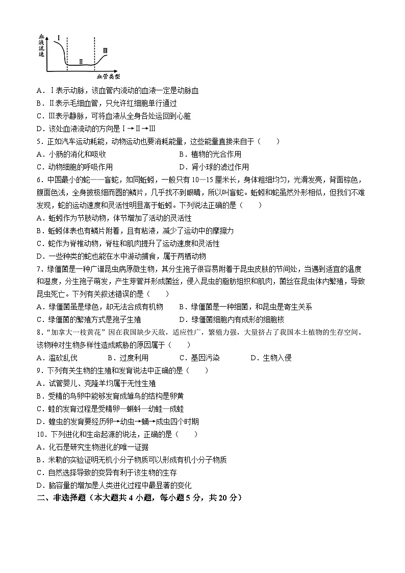 【8生二模 初二会考】2024年安徽省滁州市天长市实验中学教育集团八年级中考二模生物试题第2页