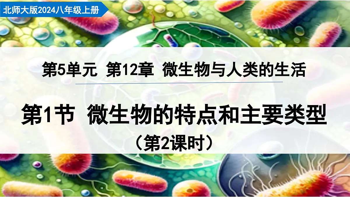北师大版生物八年级上册5.12.1 微生物的特点和主要类型 第2课时 课件第1页