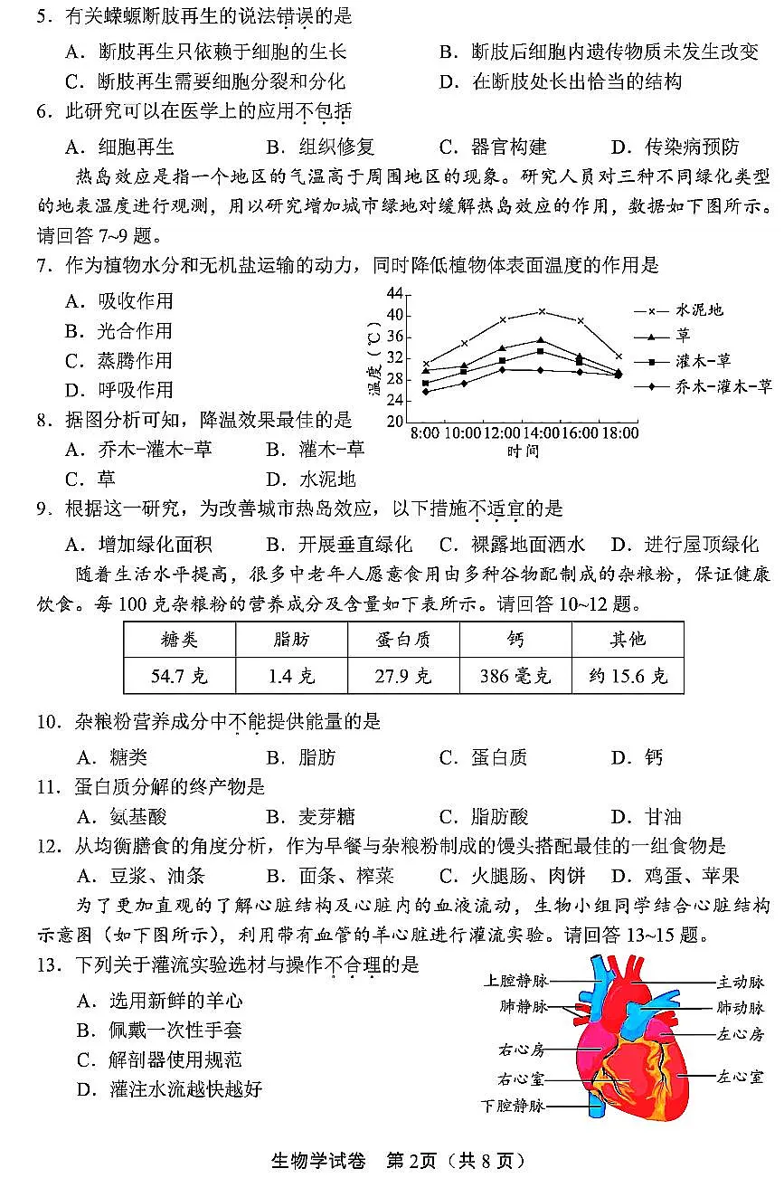 2024北京丰台初二(下)期中生物试卷第2页