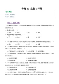 2025年中考生物真题分类汇编：专题12 生物与环境（全国通用）（第01期）（原卷版）