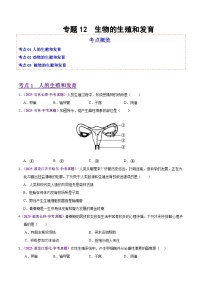 2025年中考生物真题分类汇编：专题12 生物的生殖和发育（全国通用）（第02期）（原卷版）