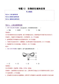 2025年中考生物真题分类汇编：专题12 生物的生殖和发育（全国通用）（第02期）（解析版）