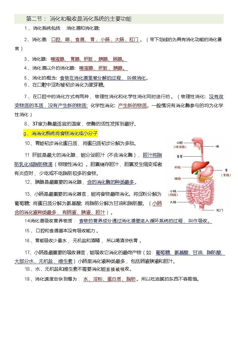 济南版(2024)八年级上册生物期末复习必考知识点提纲详细版 学案第2页