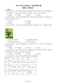 2023-2025北京初二一模生物汇编:植物(京改版) 有答案解析
