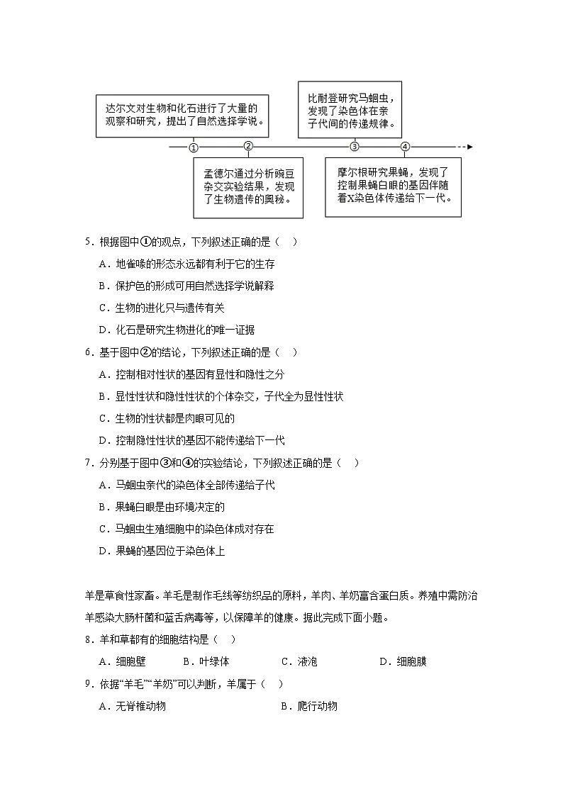 2025年陕西省中考生物真题(附答案解析)第2页