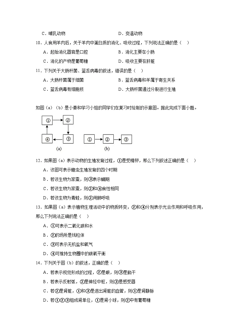 2025年陕西省中考生物真题(附答案解析)第3页