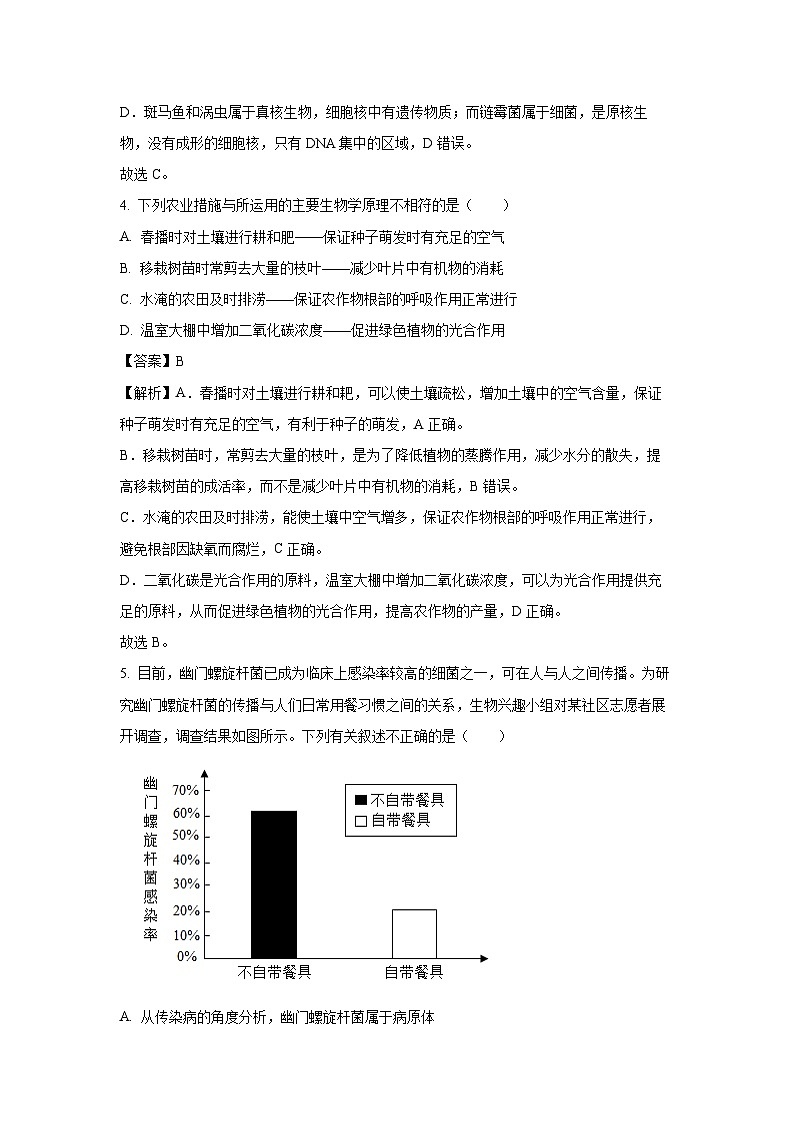 2025年青海省西宁市中考真题生物试卷(解析版)第3页