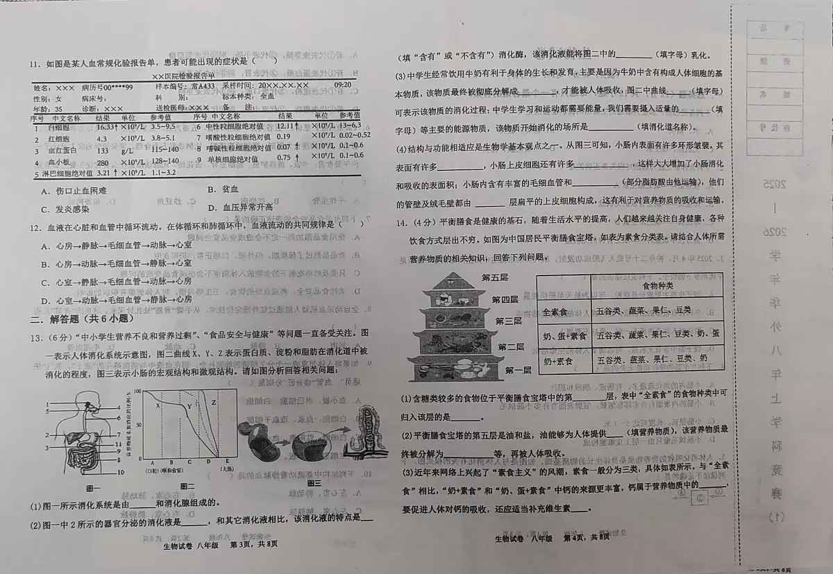 辽宁省鞍山市铁东区华育外国语实验学校2025-2026学年八年级上学期10月月考生物试题第2页
