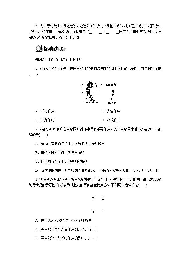 3.2.4 植物在自然界中的作用 - 学生版第2页