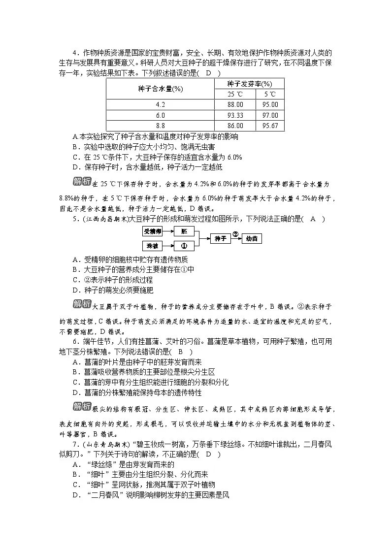 考点专练(一) 被子植物的一生第2页