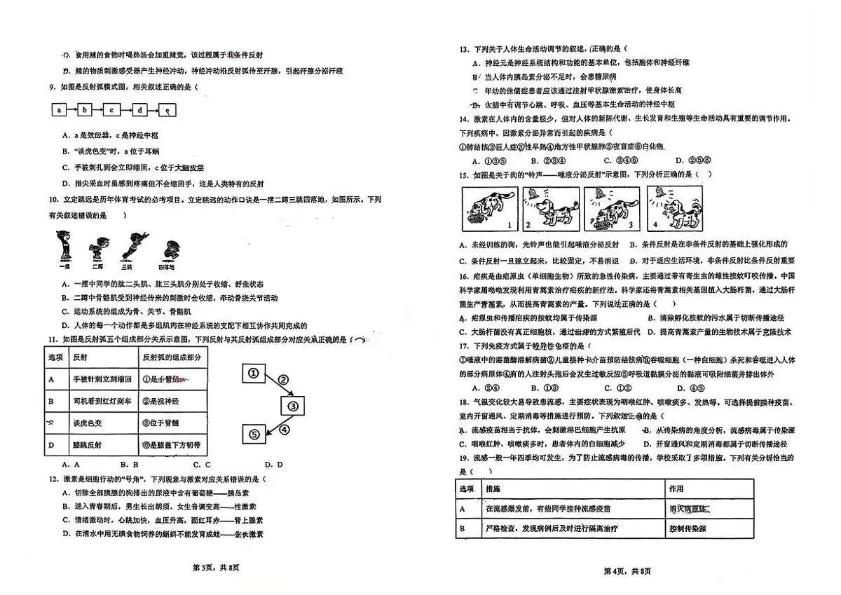 山东省青岛市部分学校2025-2026学年八年级上学期10月月考生物试卷第2页