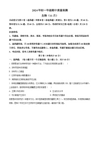 精品解析：广东省深圳高级中学北校区等多校2024-2025学年七年级上学期期中生物学试题 含答案