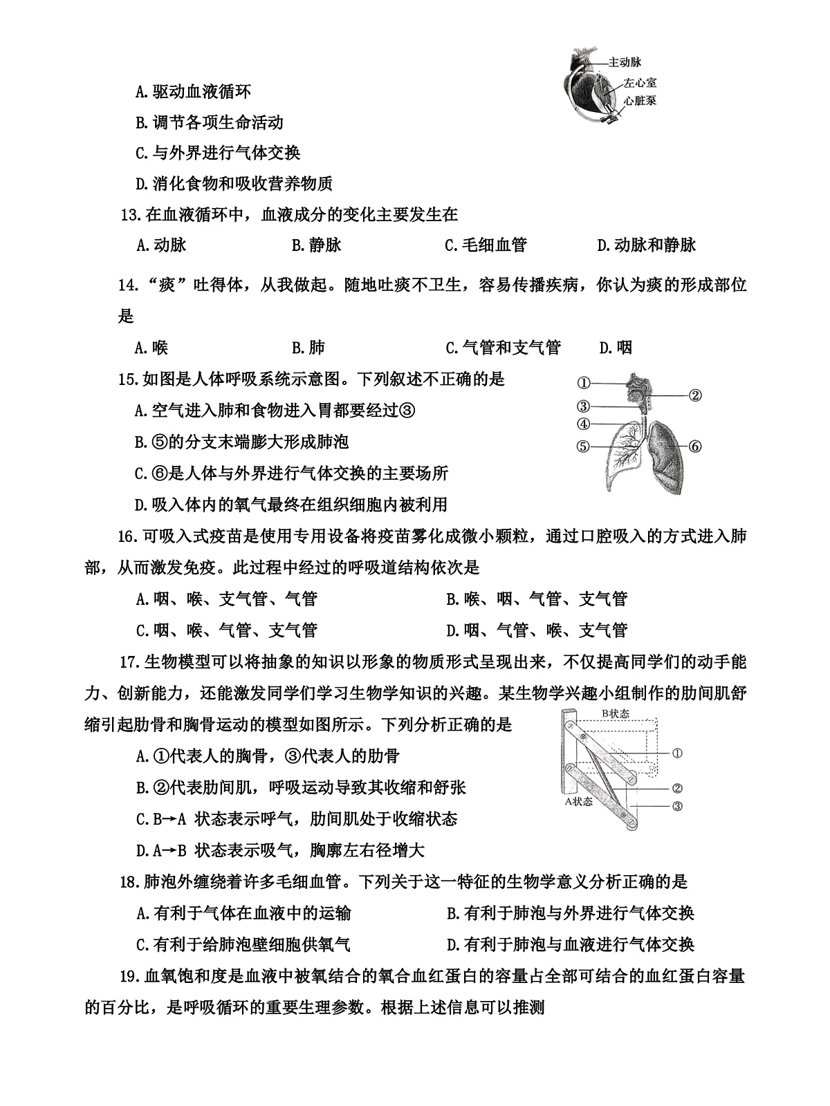 河南省平顶山市鲁山县2025-2026上学期期中考试八年级生物试卷(含答案)第3页