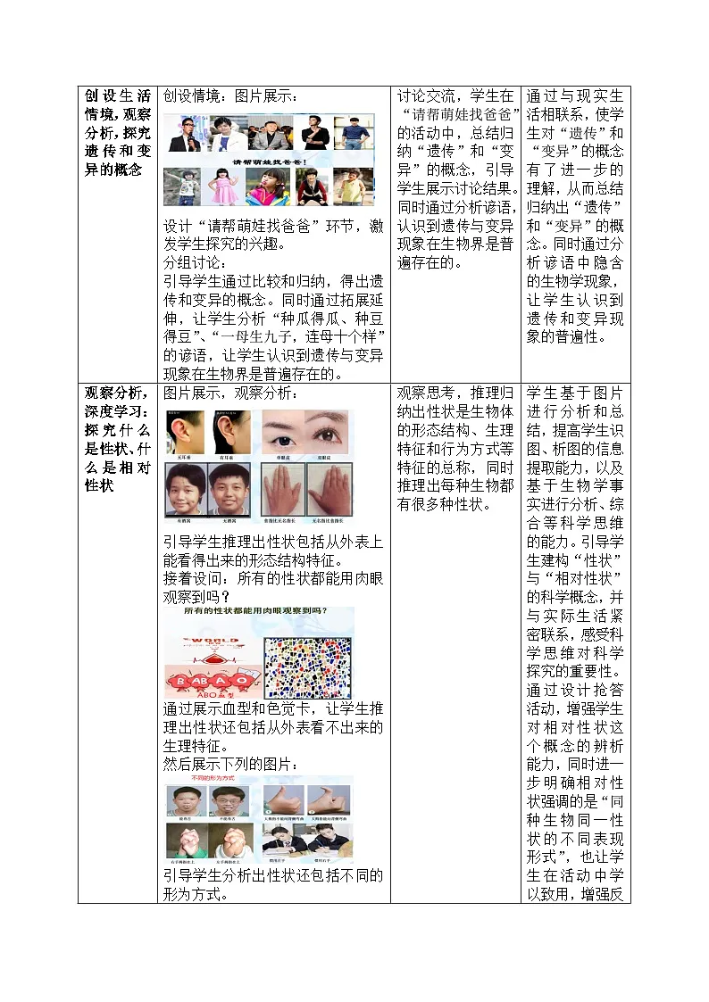 人教版初中生物八年级下册 7.2.1 基因控制生物的性状 教学设计第2页