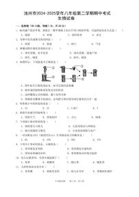 安徽省池州市2024-2025学年八年级第二学期期中考试生物试卷