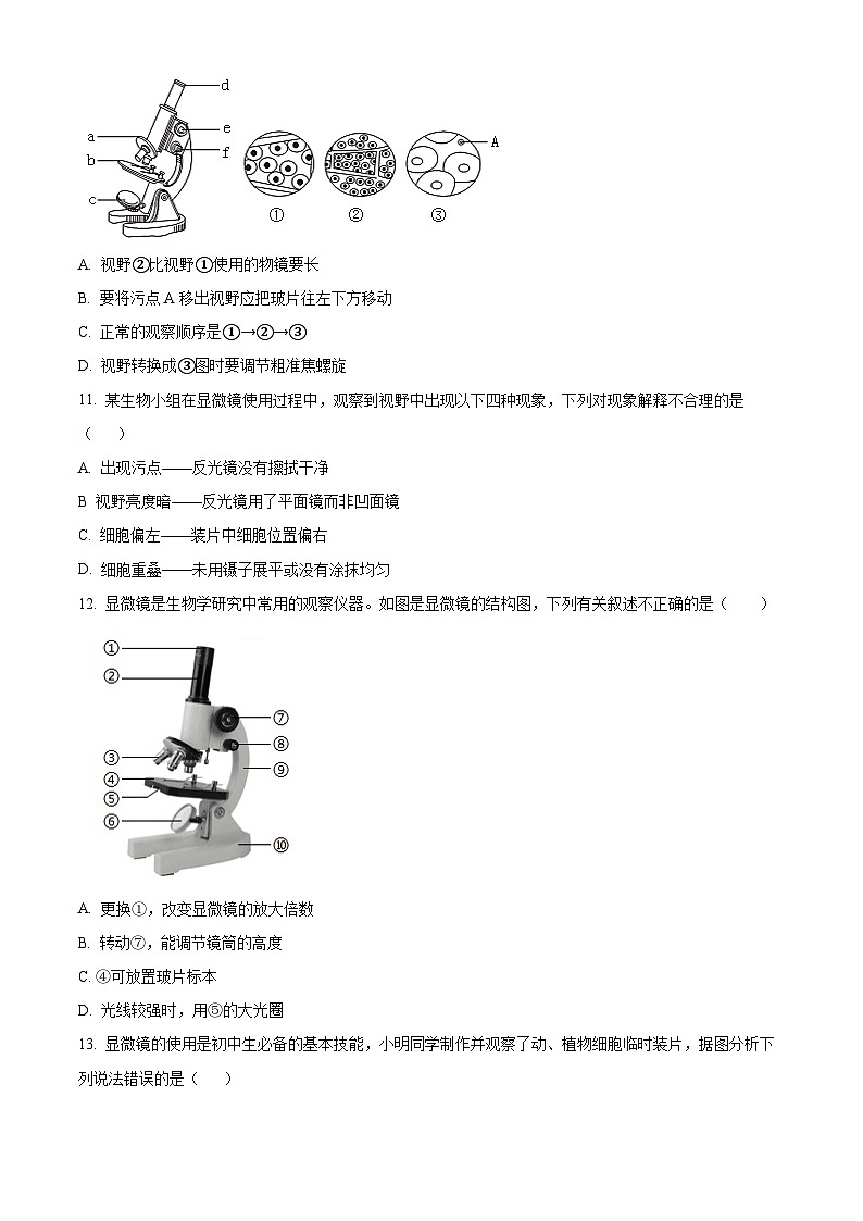 山东省滨州市博兴县教育集团2025-2026学年七年级上学期期中 生物试题第3页