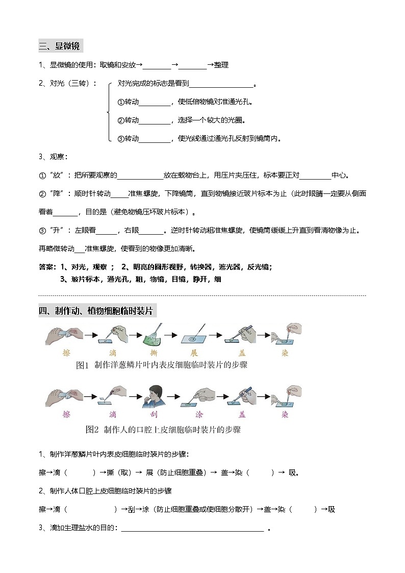 中考第一轮复习初中生物重要识图填空速记50个含答案第2页