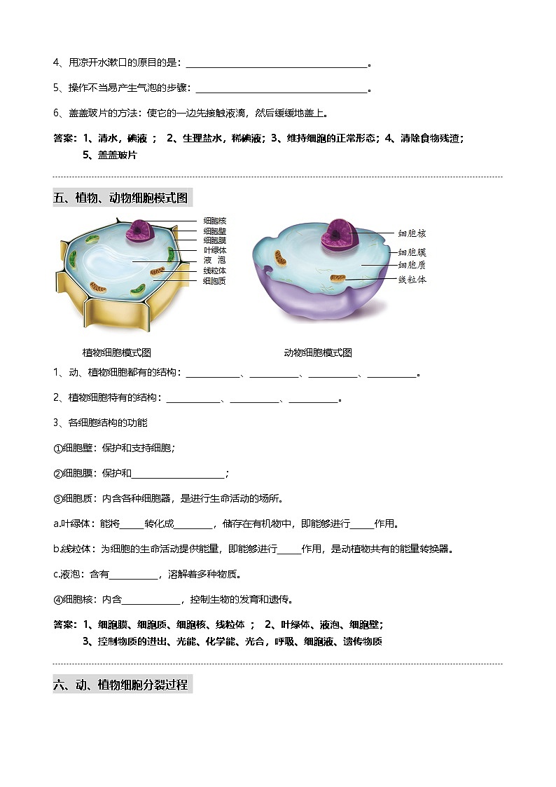 中考第一轮复习初中生物重要识图填空速记50个含答案第3页