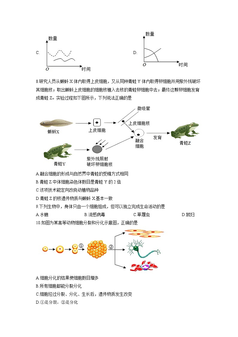 2025-2026学年江苏省南通市海安市十三校联考七年级上学期12月月考生物试卷(学生版)第3页