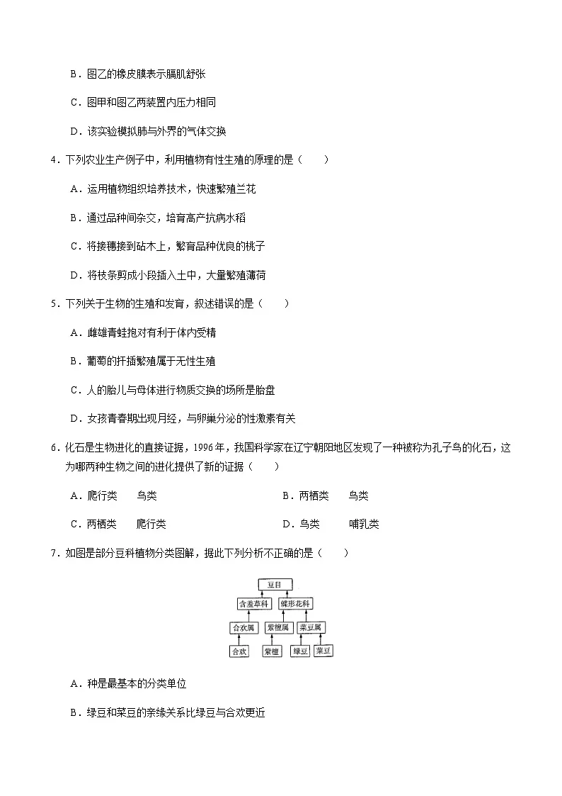 2024年中考生物(辽宁)第三次模拟考试(含答案)第2页