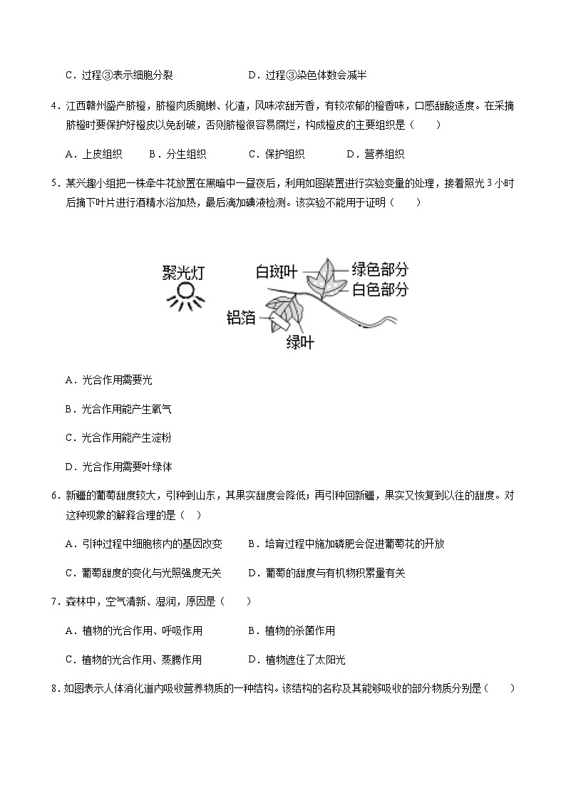 2024年中考生物(四川成都)第三次模拟考试(含答案)第2页