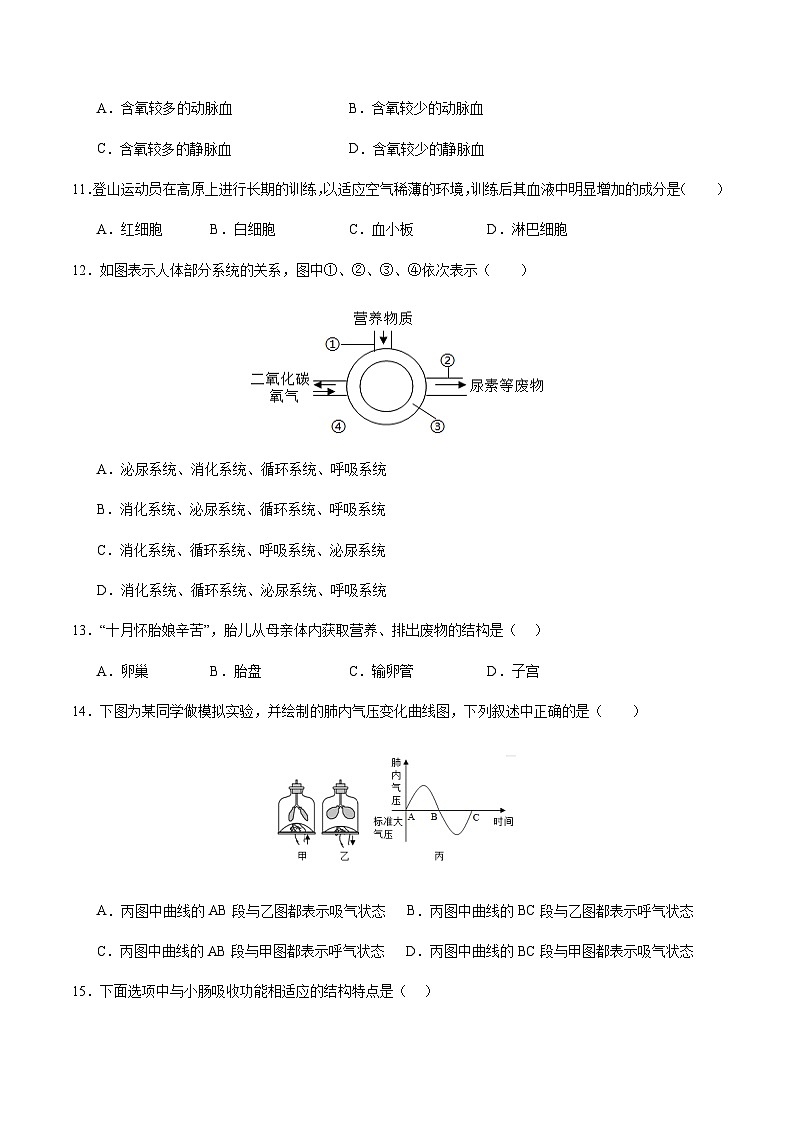 2024年中考生物(泰州)第三次模拟考试(含答案)第3页