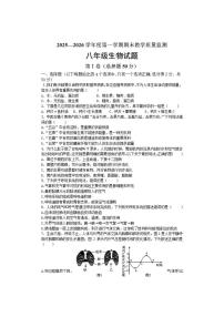 2025-2026学年山东省济宁市八年级上学期12月月考生物试题（有答案）