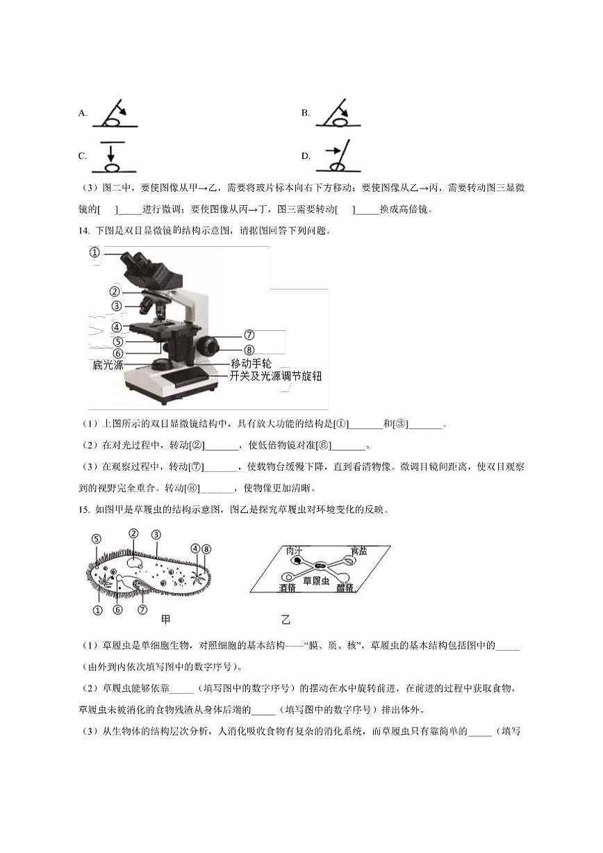 2025-2026学年辽宁省大连市名校联盟七年级上学期期中生物试题(一)(有答案)第3页