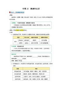 2026年中考一轮生物复习讲义：专题15 健康的生活