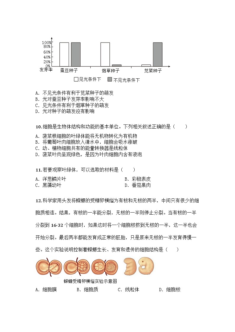 河南省洛阳市瀍河区2025-2026学年七年级上学期期中生物学试题第3页