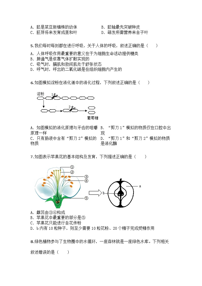 河南省新乡市原阳县2024-2025学年七年级下学期5月月考生物试题第2页