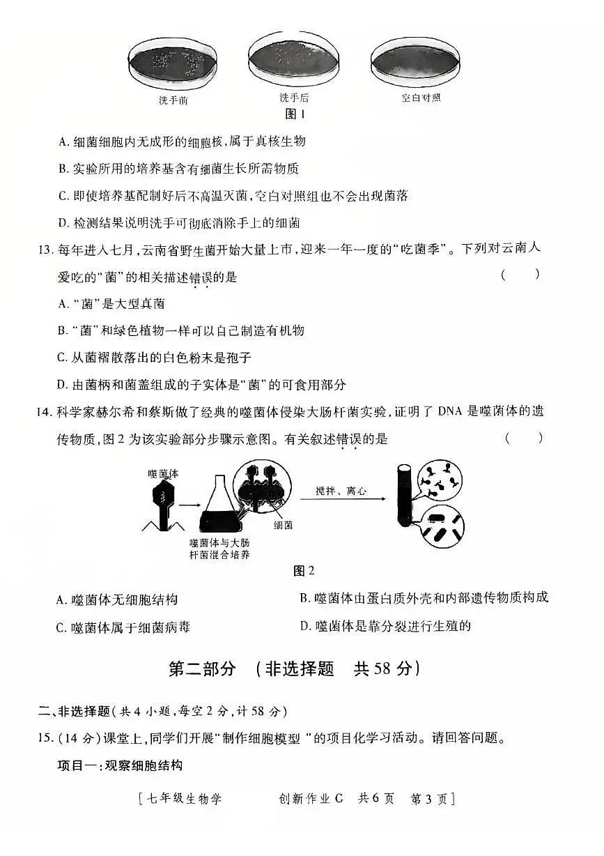 甘肃省和政县第五中学2025-2026学年七年级上学期12月月考生物试题第3页