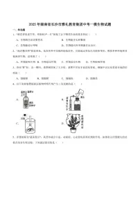 湖南省长沙市雅礼教育集团2025届中考一模生物试卷（含答案）