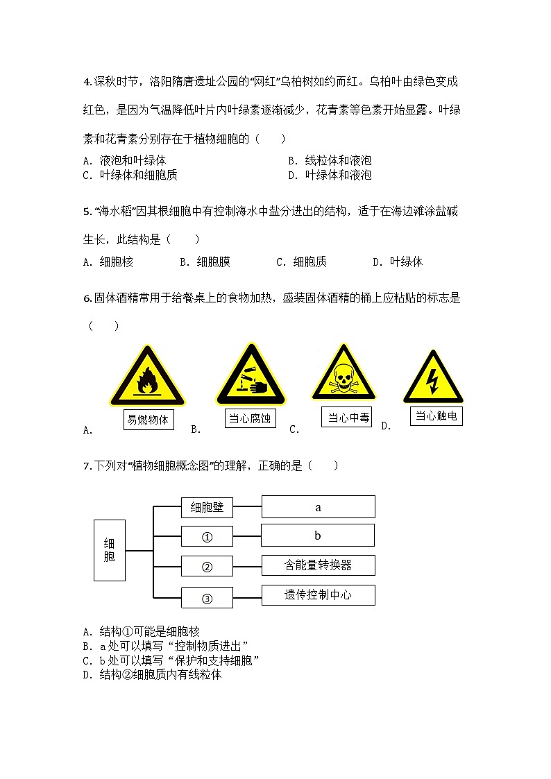 河南省洛阳市2024-2025学年七年级上学期期末生物试题第2页