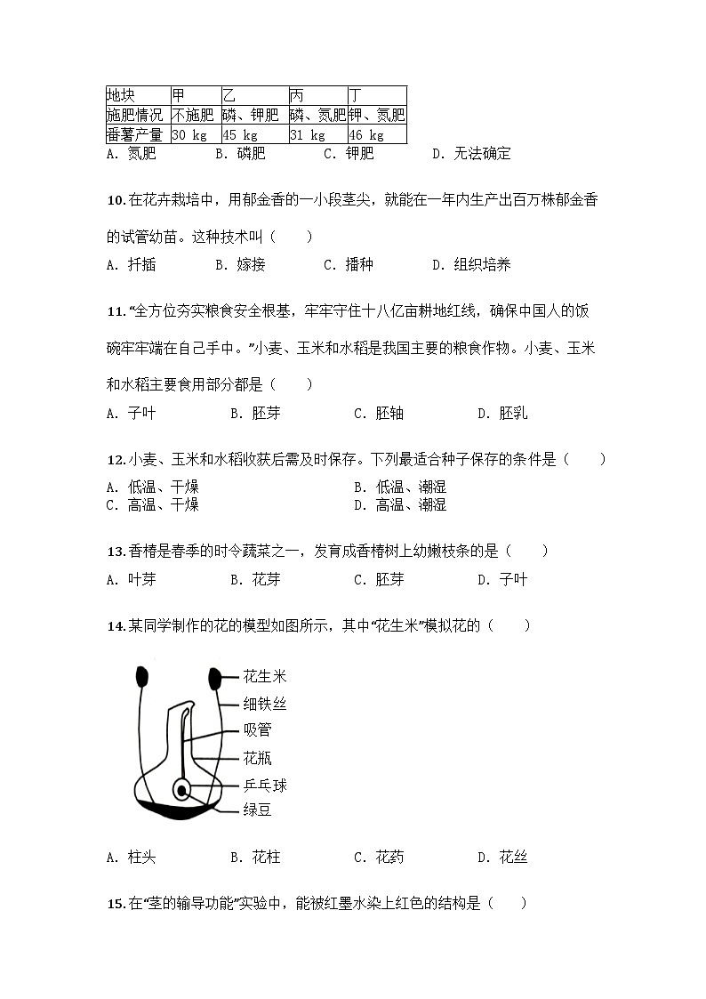 河南省洛阳市2024-2025学年七年级下学期期末生物试题第3页