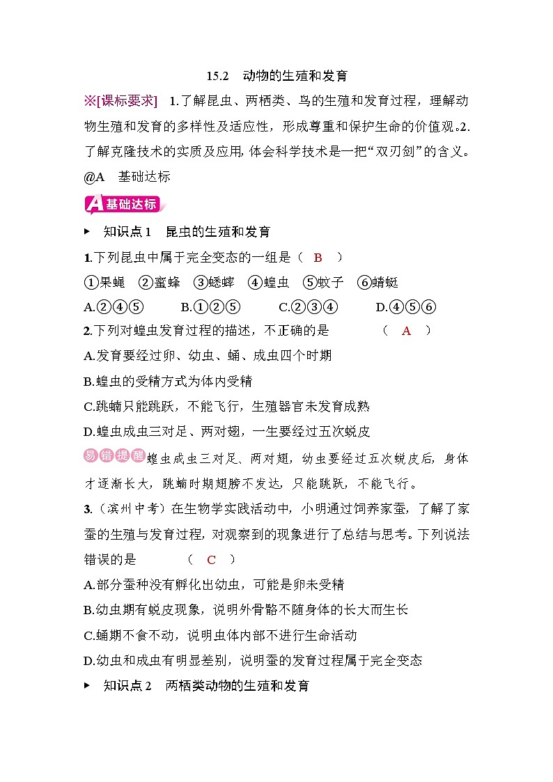 15.2 动物的生殖和发育第1页