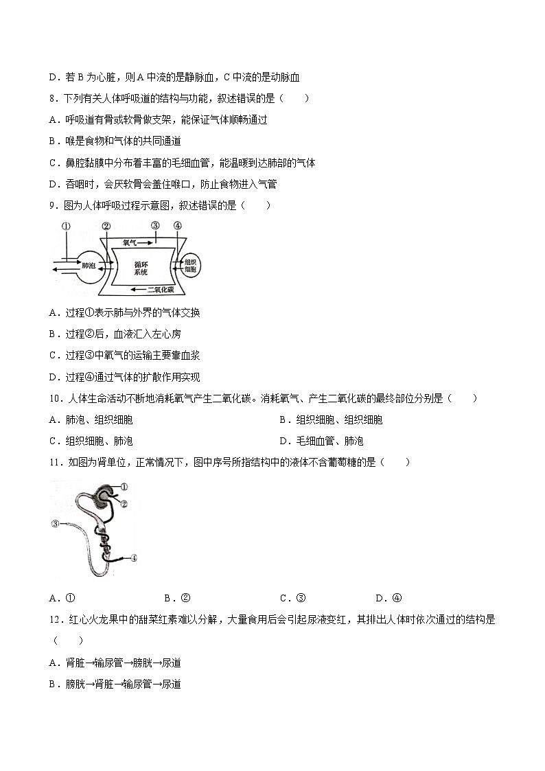【试卷】广东省揭阳市榕城区2025-2026学年九年级上学期1月期末生物试题第3页