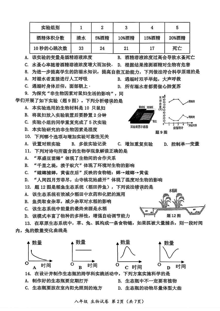 广东省汕头市金平区2025-2026学年八年级上学期期末生物试题第2页