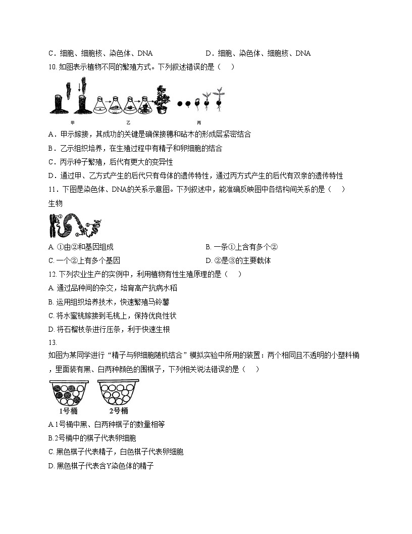山东省聊城市茌平区实验中学2025_2026学年八年级上学期第三次学情反馈生物试题(文字版,含答案)第3页