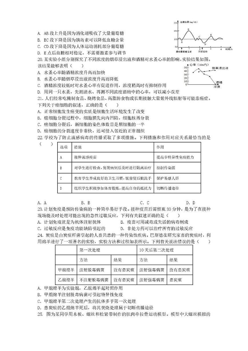 2025-2026学年四川省自贡市荣县中学校八年级上学期期末模拟考试生物试题(有答案)第3页