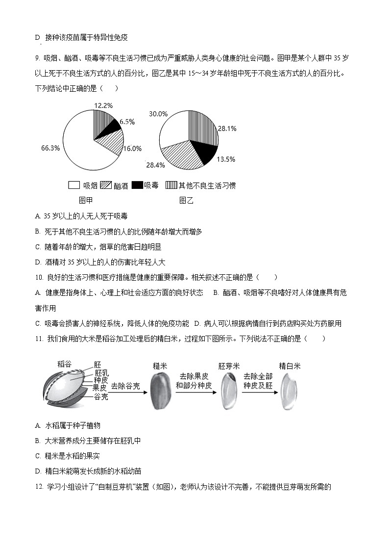 重庆市合川区2025-2026学年八年级上学期期末生物学试题(原卷版+解析版)第3页