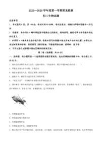 2025-2026学年山东省烟台市海阳市八年级上学期期末生物学试题（含解析）