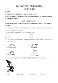 山东省济宁市泗水县2025-2026学年七年级上学期期末生物学试题（原卷+解析）