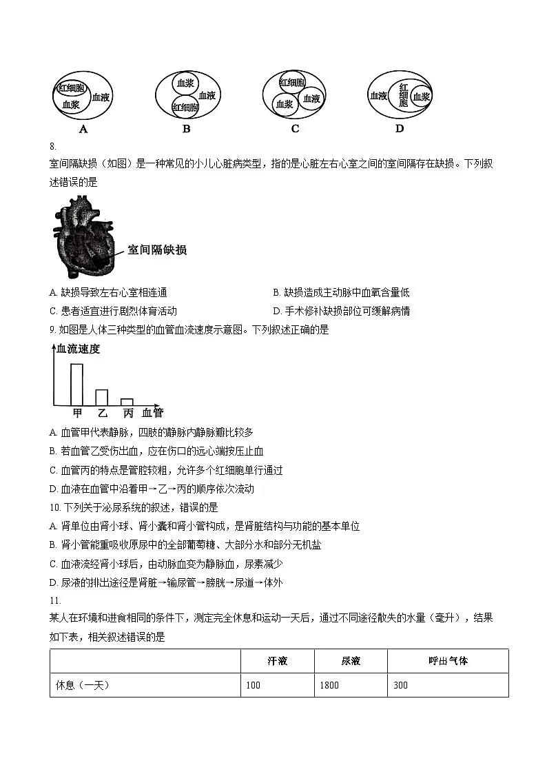 山东省济宁市梁山县2025__2026学年度第一学期期末教学质量调研__八年级生物试卷(文字版,含答案)第3页